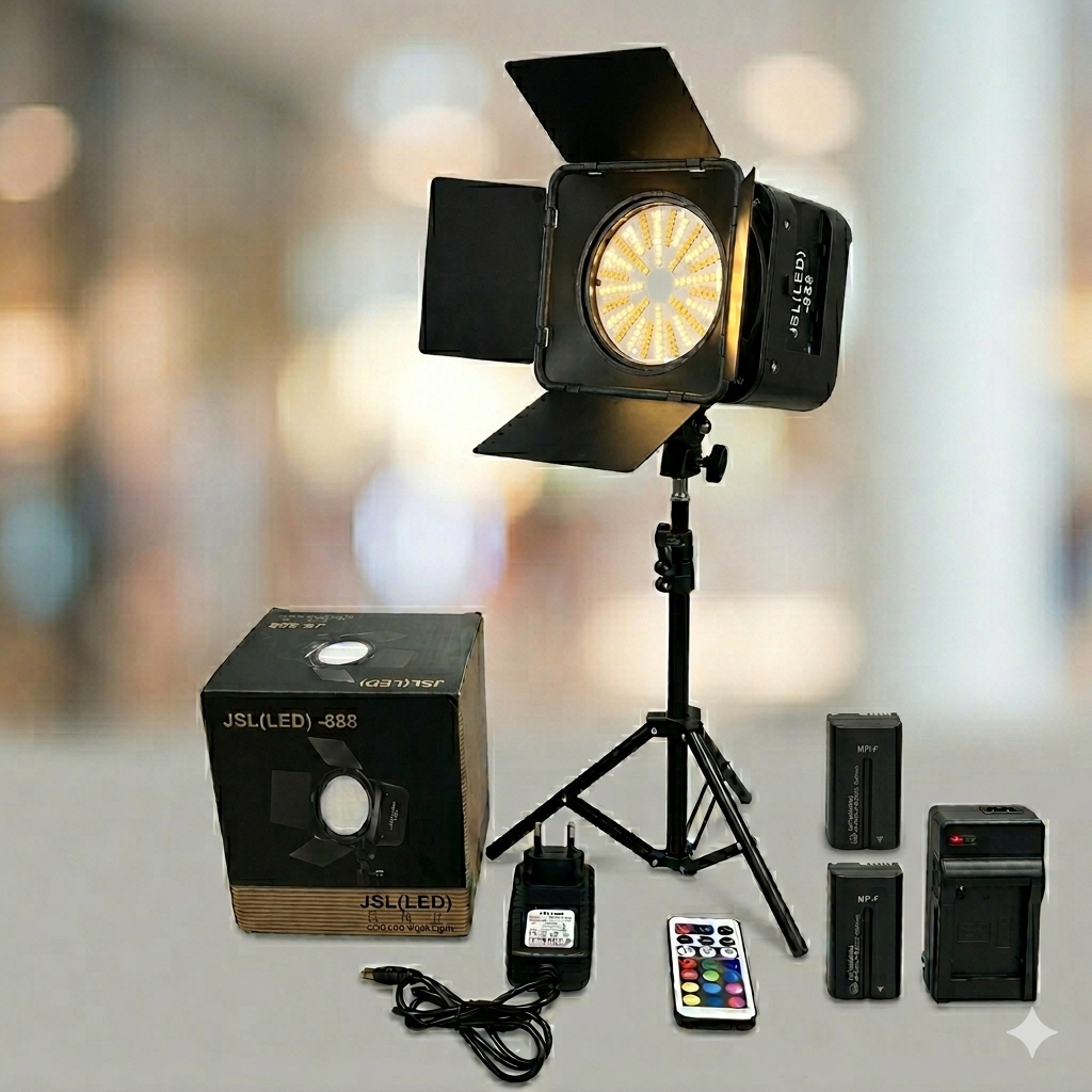 JSL LED 888 Professional Studio Light Kit – Advanced Lighting for Photography, Video & Livestreaming