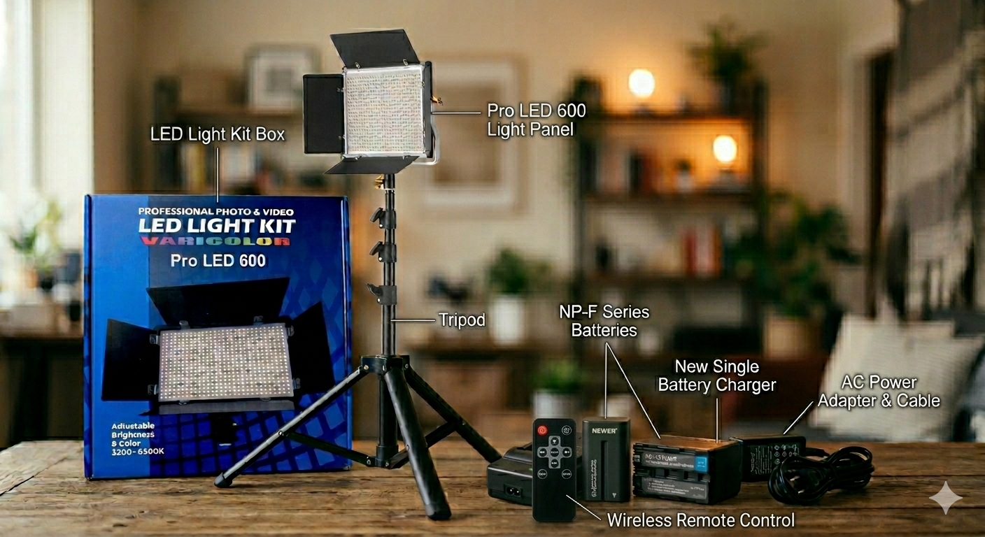 Professional LED 600 Pro Kit with Remote Control – Professional Lighting Made Easy