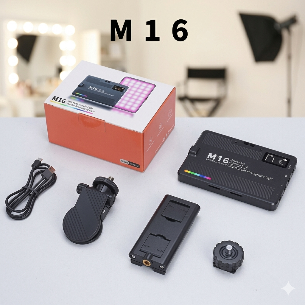 M16 RGB Influencer Light – Portable Pocket Light for Content Creators