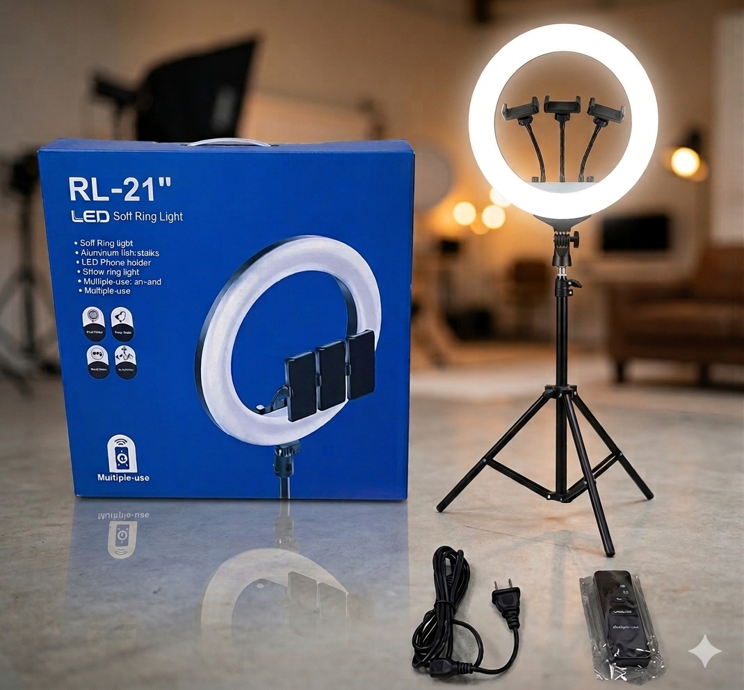 RL 21-Inch Ring Light – Professional Studio Lighting Kit for Content Creators
